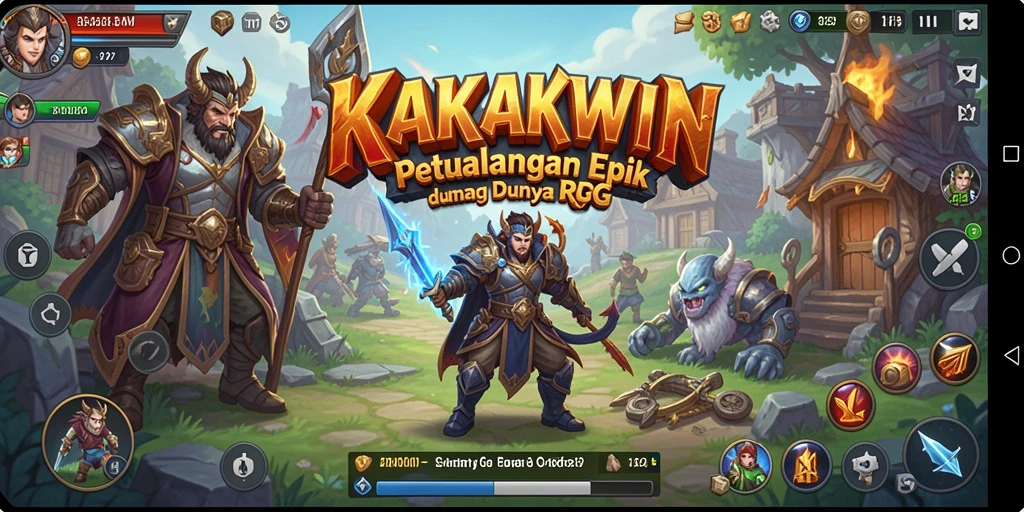 Tangkapan layar KAKAKWIN menampilkan aksi seru dalam pertempuran RPG.