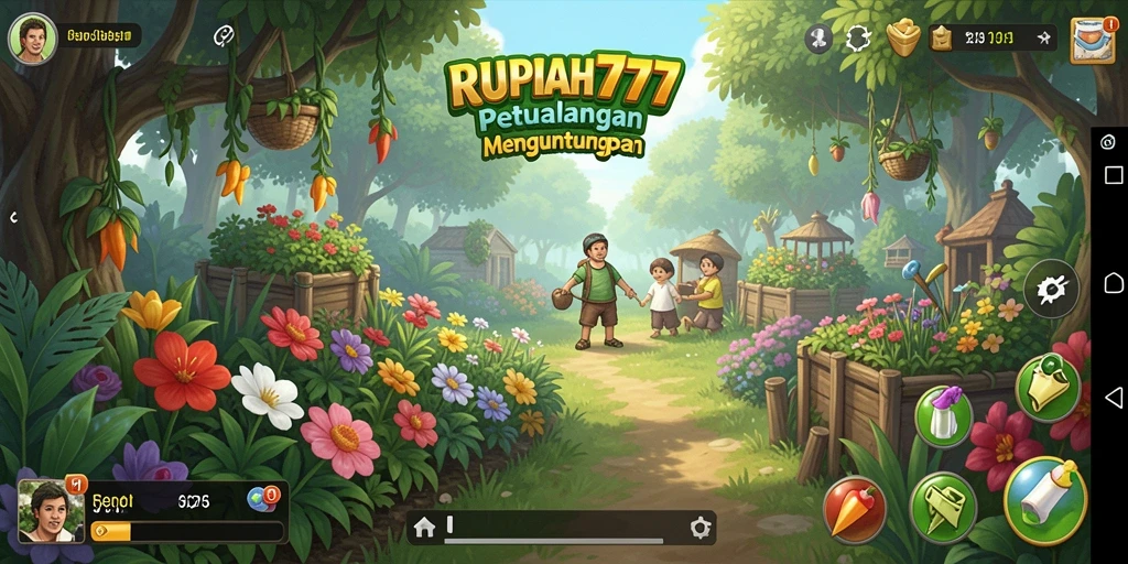 Tampilan gameplay menarik saat mengelola kebun di RUPIAH777.
